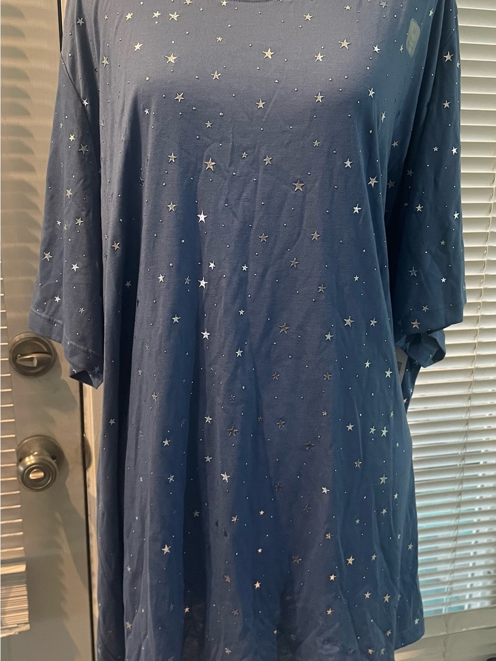 Catherines Navy Blue Starprint Tunic Top